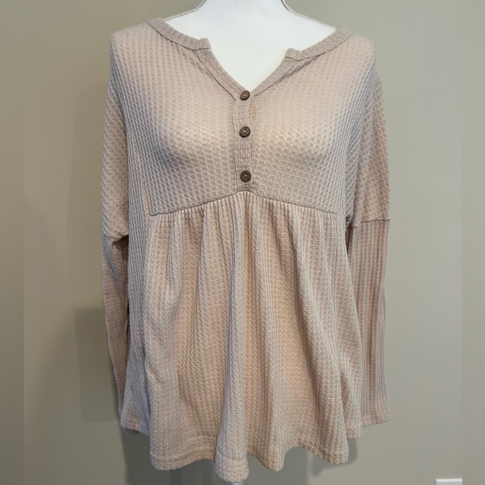 SHEIN waffle knit top